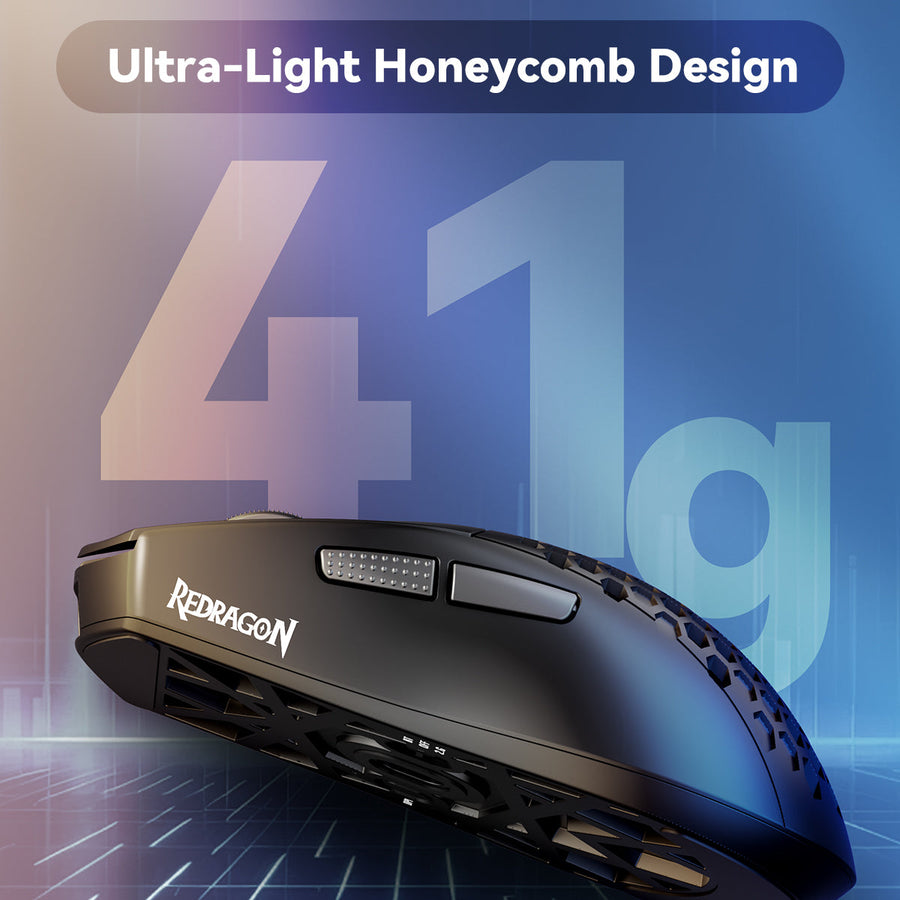 Redragon M617-LIT Ultra-Light Honeycomb Wired Gaming Mouse | 41g | 10000 DPI Sigma 8925 Sensor | 5 Programmable Buttons 