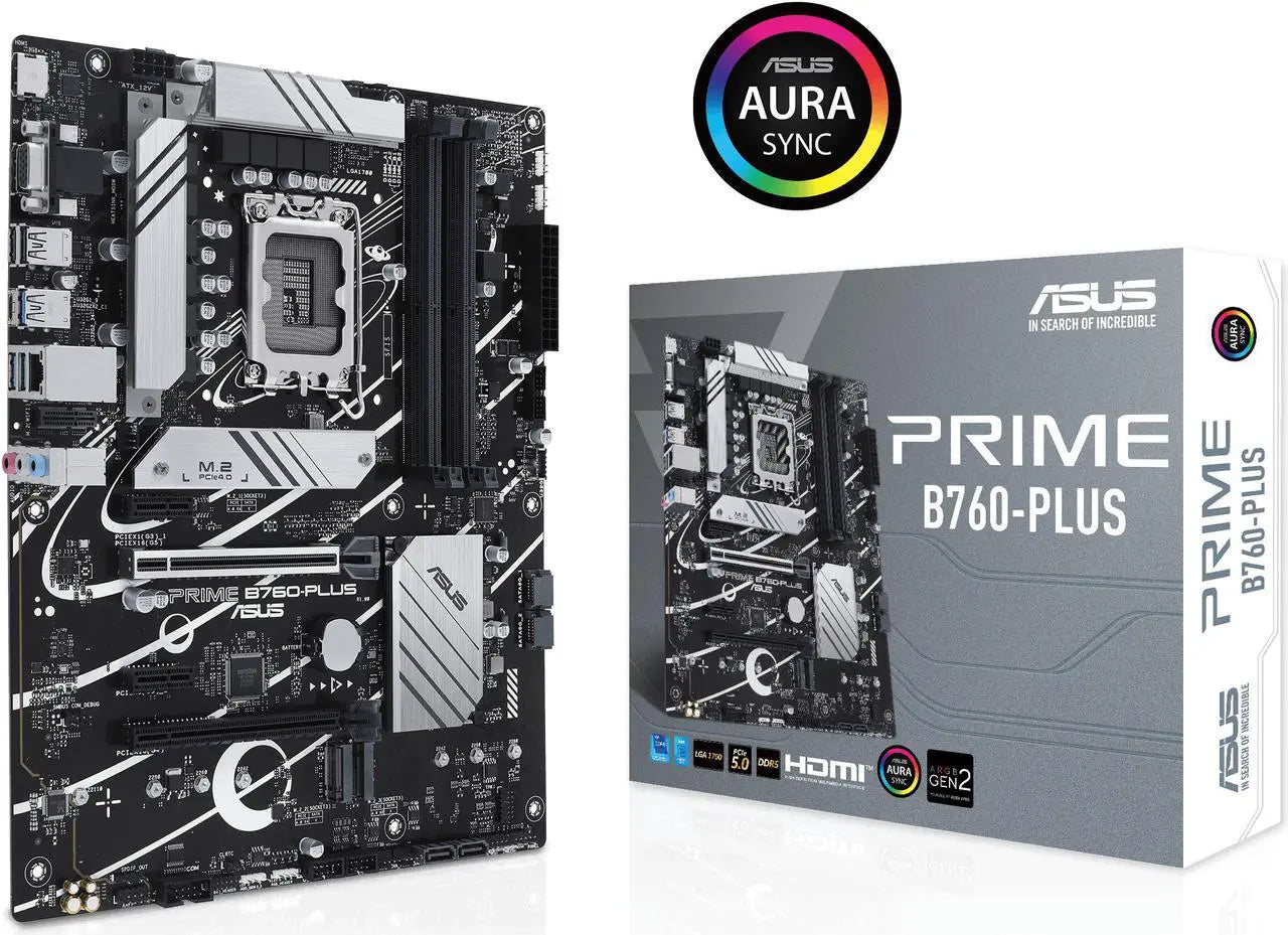 ASUS Prime B760-PLUS | Intel LGA 1700 ATX Motherboard | DDR5 7200+ | PCIe 5.0 | 3× PCIe 4.0 M.2 | 2.5G LAN | USB 3.2 Gen 2x2 Type-C | Thunderbolt 4 / USB4 Header | For Intel 12th/13th/14th Gen