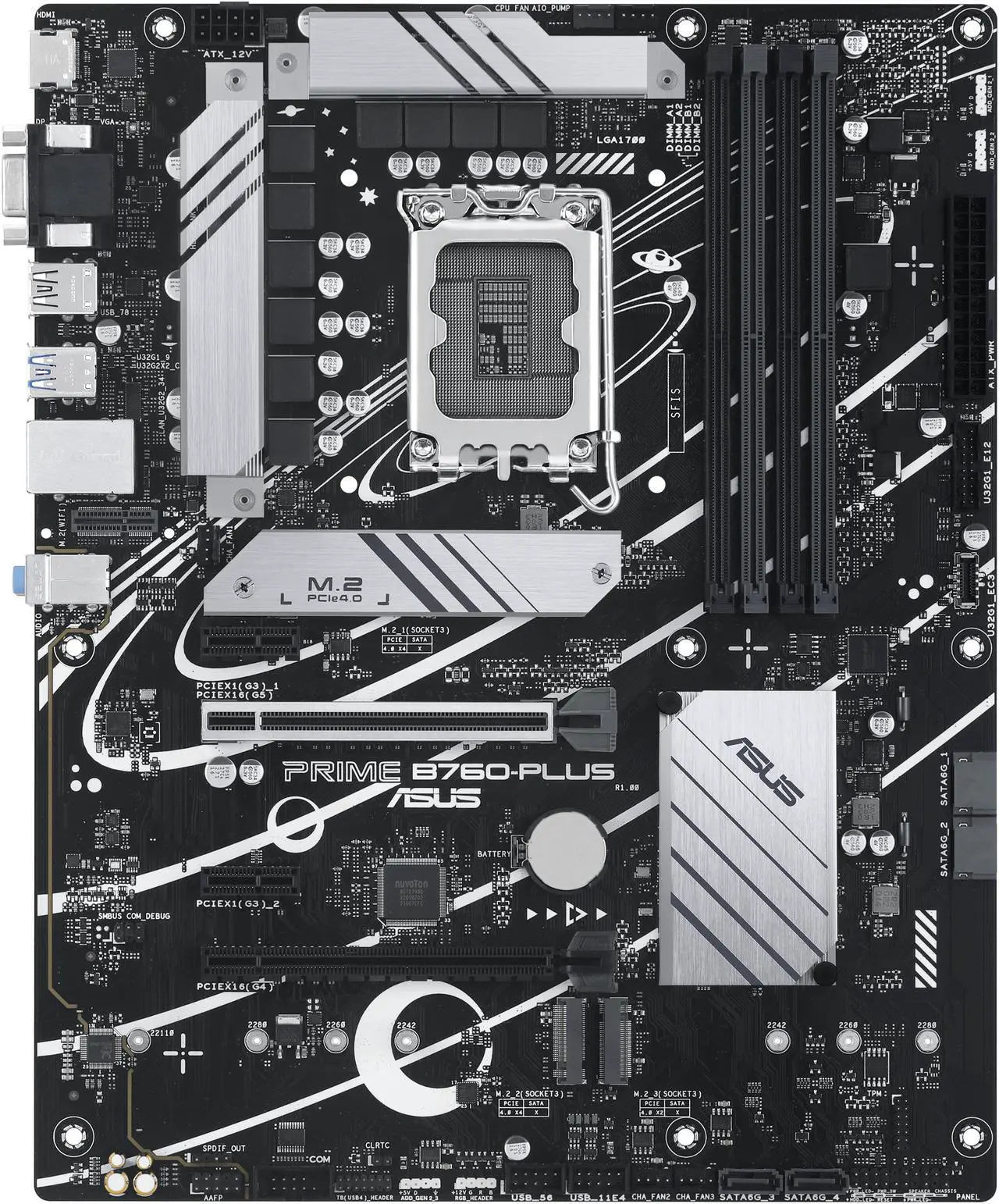 ASUS Prime B760-PLUS | Intel LGA 1700 ATX Motherboard | DDR5 7200+ | PCIe 5.0 | 3× PCIe 4.0 M.2 | 2.5G LAN | USB 3.2 Gen 2x2 Type-C | Thunderbolt 4 / USB4 Header | For Intel 12th/13th/14th Gen
