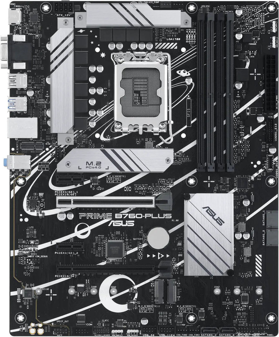 ASUS Prime B760-PLUS | Intel LGA 1700 ATX Motherboard | DDR5 7200+ | PCIe 5.0 | 3× PCIe 4.0 M.2 | 2.5G LAN | USB 3.2 Gen 2x2 Type-C | Thunderbolt 4 / USB4 Header | For Intel 12th/13th/14th Gen