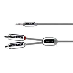 Belkin F8Z180 Stereo Audio Cable | 2.1 m | 3.5 mm Mini-Stereo to 2 x RCA | Colour-Coded Connectors
