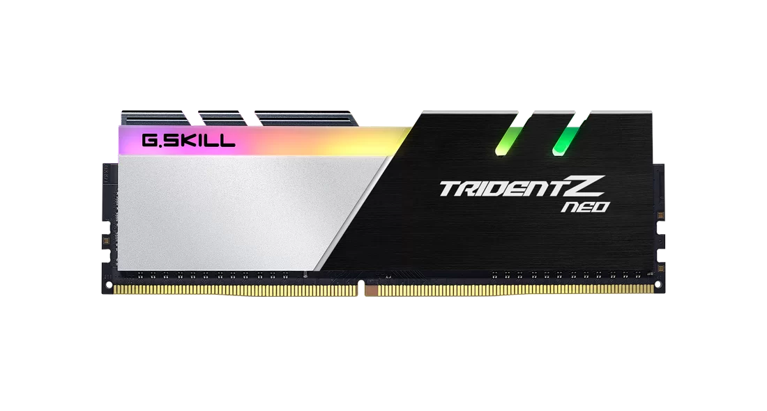 G.Skill Trident Z Neo DDR4 16GB Kit (2x8GB) Black/Silver | 3000MT/s CL16-18-18-38 | AMD Optimized + DOCP/A-XMP | 1.35V | 8-Zone RGB Light Bar | Dual-Tone Heat Spreader | AMD Ryzen Tuned | Award-Winning Design