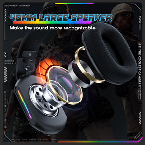 ONIKUMA X12 RGB Gaming Headset | 40mm Drivers | 32Ω · 105±3dB · 20Hz-20kHz | 3.5mm + USB · 2.2m | 360° Omnidirectional Noise-Cancelling Mic | Black