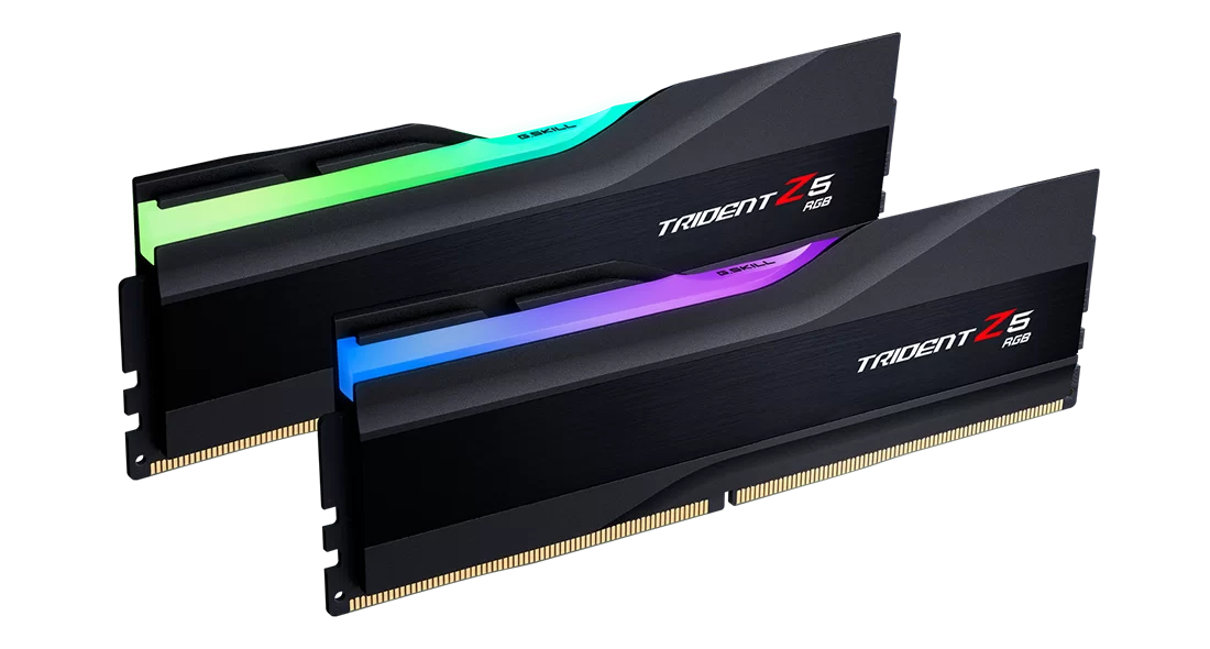 G.Skill Trident Z5 RGB DDR5 32GB Kit (2x16GB) Black | 7600MT/s CL36-46-46-121 | Intel XMP 3.0 | 1.40V | Hand-Screened DRAM ICs | Brushed Aluminum Heat Spreader | Streamlined RGB Light Bar | Flagship Overclock | Intel Z890/Z790