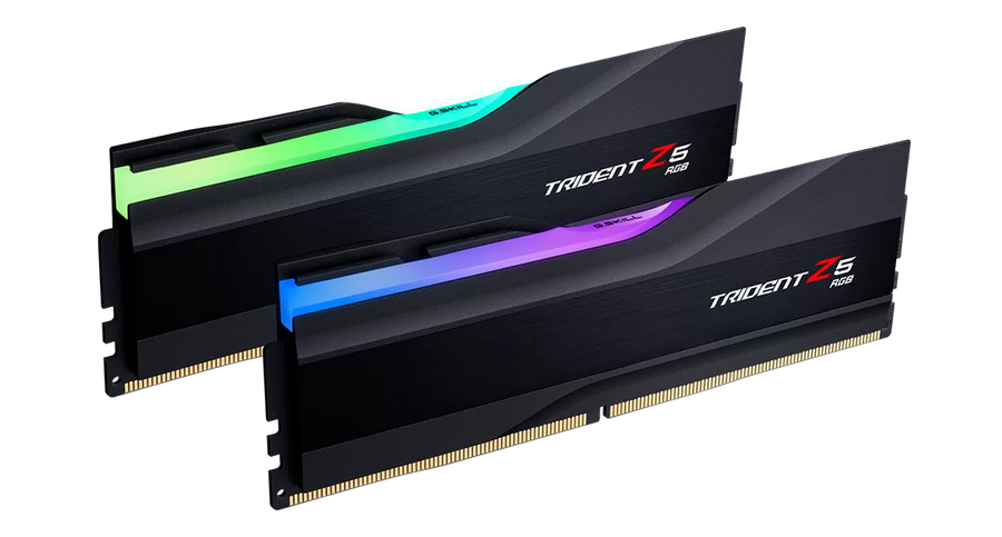G.Skill Trident Z5 RGB DDR5 32GB Kit (2x16GB) Black | 7600MT/s CL36-46-46-121 | Intel XMP 3.0 | 1.40V | Hand-Screened DRAM ICs | Brushed Aluminum Heat Spreader | Streamlined RGB Light Bar | Flagship Overclock | Intel Z890/Z790