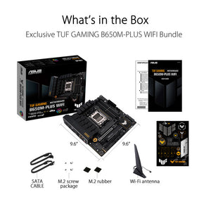 ASUS TUF Gaming B650M-PLUS WiFi | AMD AM5 Micro-ATX Motherboard | DDR5 6400+ | PCIe 5.0 M.2 | Dual M.2 | WiFi 6 | 2.5G LAN | USB 3.2 Gen 2x2 | USB4 Header | For Ryzen 7000/8000/9000 Series