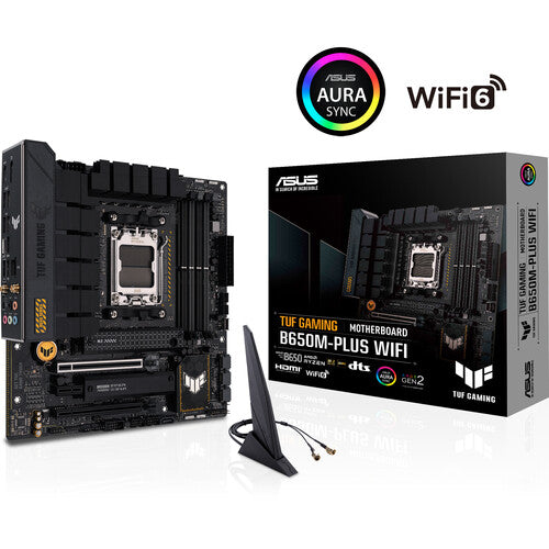 ASUS TUF Gaming B650M-PLUS WiFi | AMD AM5 Micro-ATX Motherboard | DDR5 6400+ | PCIe 5.0 M.2 | Dual M.2 | WiFi 6 | 2.5G LAN | USB 3.2 Gen 2x2 | USB4 Header | For Ryzen 7000/8000/9000 Series