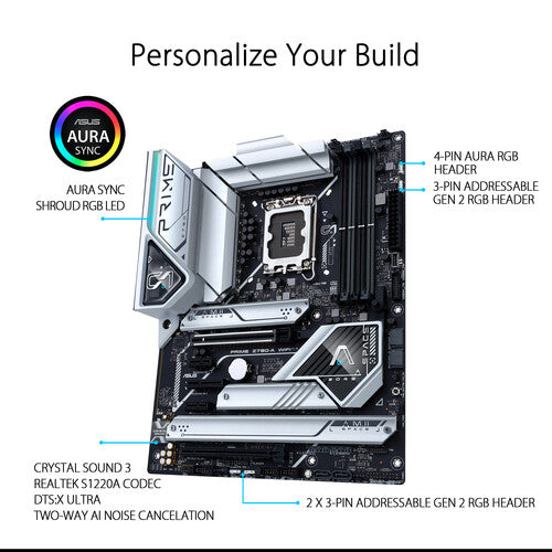 ASUS Prime Z790-A WiFi | Intel LGA 1700 ATX Motherboard | DDR5 7000+ | PCIe 5.0 | 4× M.2 | 16+1 DrMOS | WiFi 6E | Thunderbolt 4 / USB4 Header | For Intel 12th/13th/14th Gen