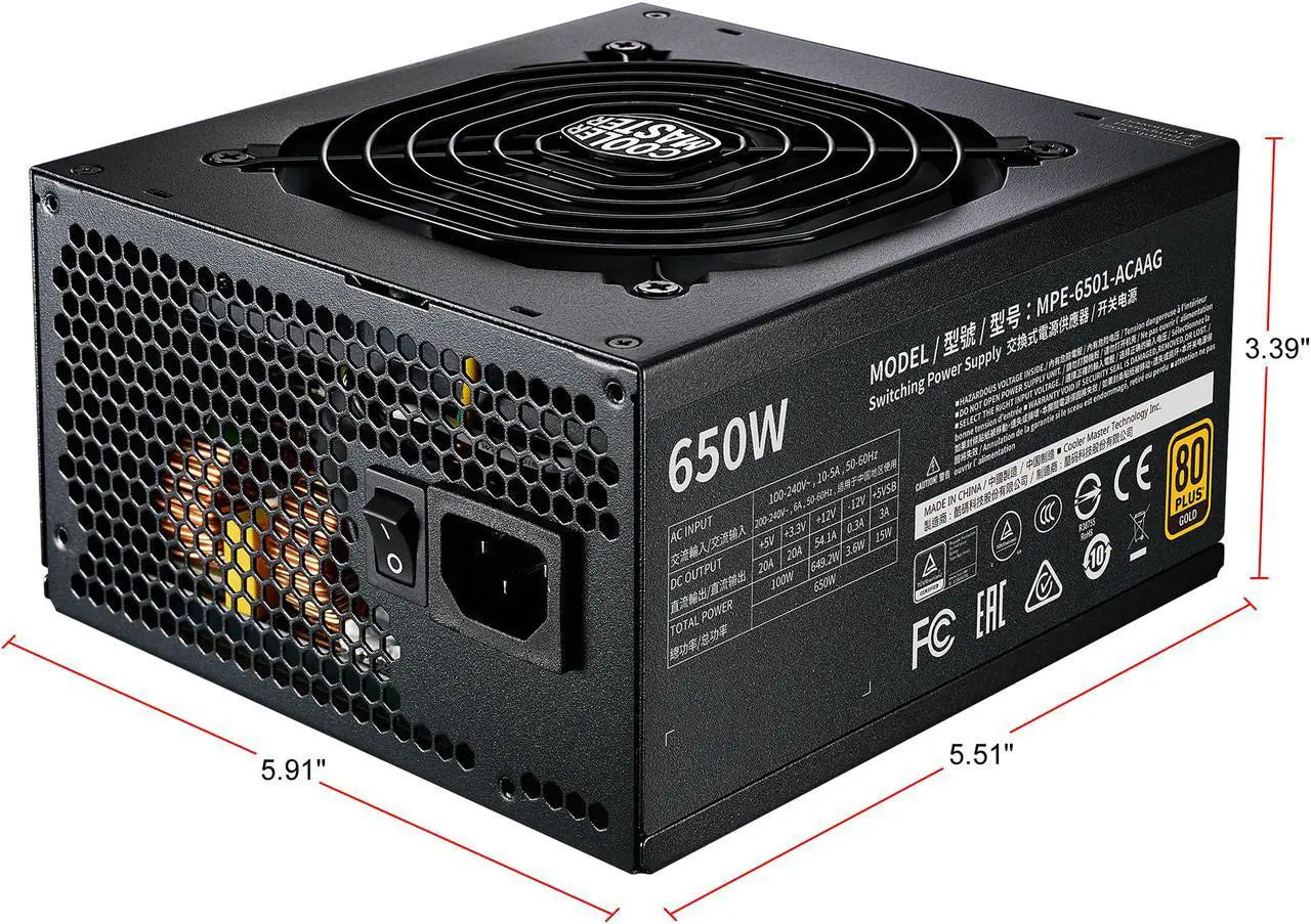 Cooler Master MWE Gold 750 V2 Full Modular | 750W 80+ Gold Power Supply | Fully Modular Flat Black Cables | 120mm HDB Fan | DC-to-DC Circuit Design | 2 EPS Connectors | 50°C Temperature Resilience | Compact ATX | Ideal for Gaming PCs & Workstations