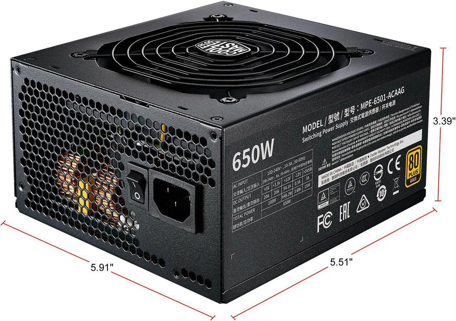 Cooler Master MWE Gold 750 V2 Full Modular | 750W 80+ Gold Power Supply | Fully Modular Flat Black Cables | 120mm HDB Fan | DC-to-DC Circuit Design | 2 EPS Connectors | 50°C Temperature Resilience | Compact ATX | Ideal for Gaming PCs & Workstations