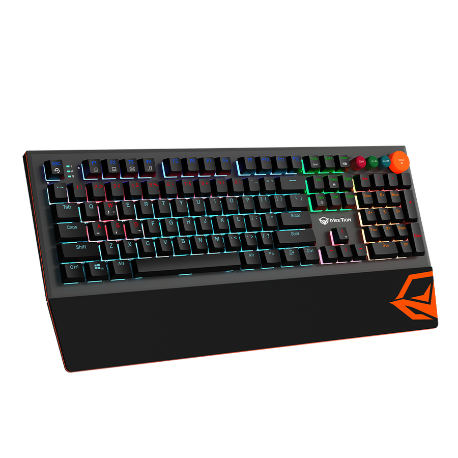 Meetion MK500 Mechanical Gaming Keyboard | 104/105 Keys | OUTEMU Blue Switches | 14 LED Backlight Modes | Detachable Mag