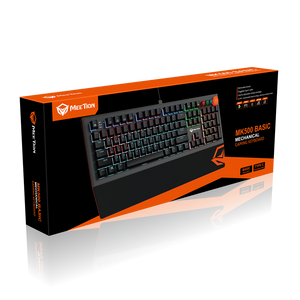 Meetion MK500 Mechanical Gaming Keyboard | 104/105 Keys | OUTEMU Blue Switches | 14 LED Backlight Modes | Detachable Magnetic Wrist Rest | Full-Key Anti-Ghosting | Black · Gray