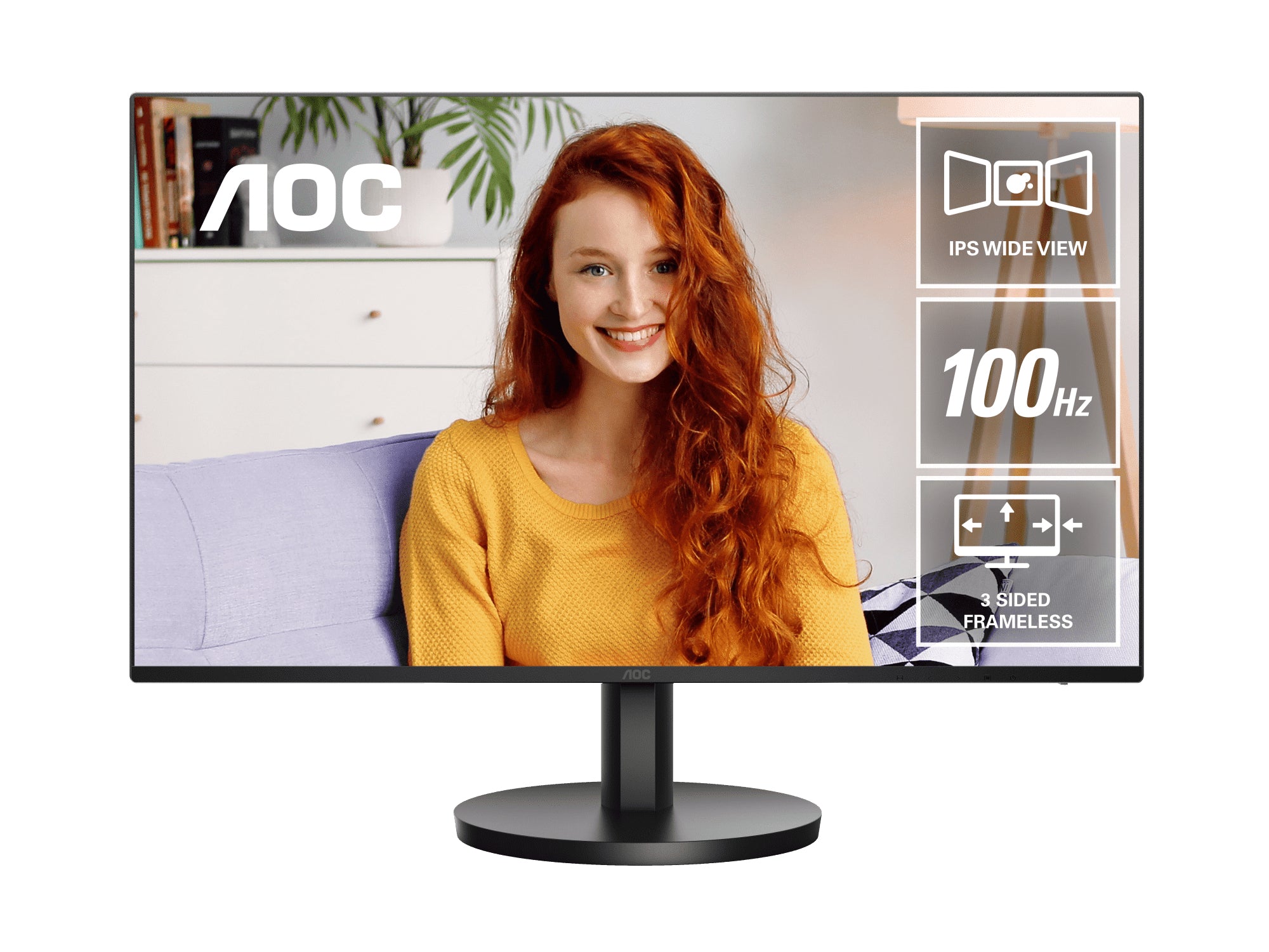 AOC 24B3HA2 24-Inch Gaming Monitor | Full HD 1920x1080 | 100Hz | HDMI + VGA | Black