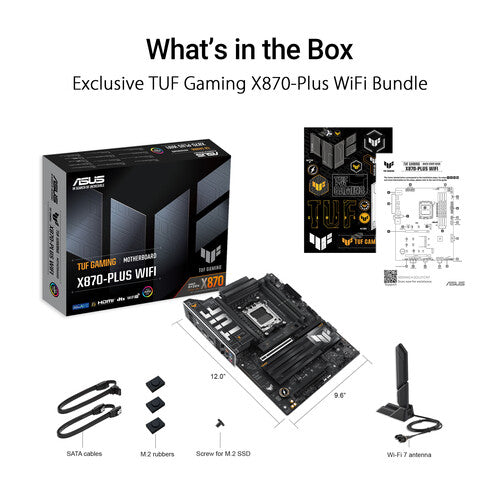 ASUS TUF Gaming X870-PLUS WiFi | AMD AM5 ATX Motherboard | DDR5 EXPO | PCIe 5.0 | 4× M.2 with PCIe 5.0 | WiFi 7 | Dual USB4 40Gbps | For Ryzen 7000/8000/9000
