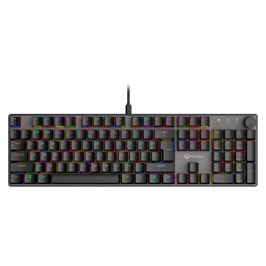 Meetion MK009 Pro Mechanical Gaming Keyboard | 104/105 Keys | Hot-Swappable Red Switches | RGB 16.8M · 18 Effects | 1000
