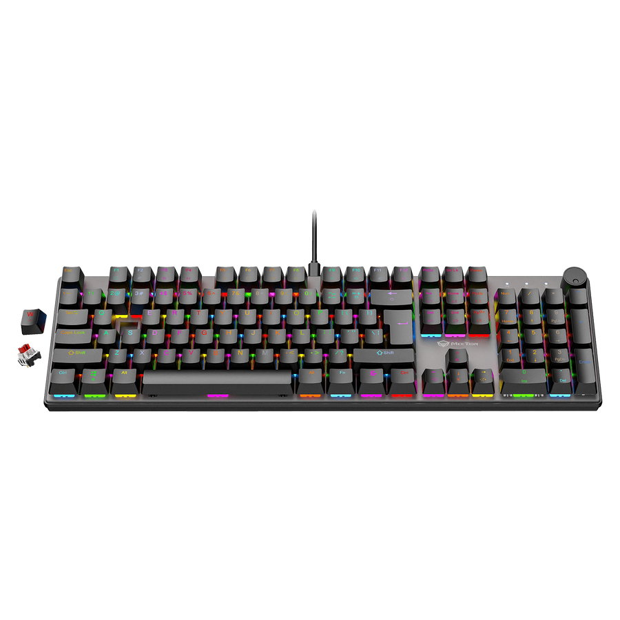 Meetion MK009 Pro Mechanical Gaming Keyboard | 104/105 Keys | Hot-Swappable Red Switches | RGB 16.8M · 18 Effects | 1000