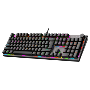 Meetion MK009 Pro Mechanical Gaming Keyboard | 104/105 Keys | Hot-Swappable Red Switches | RGB 16.8M · 18 Effects | 1000 Hz · 1 ms | Volume Knob | Detachable Type-C | AR/EN Keycaps