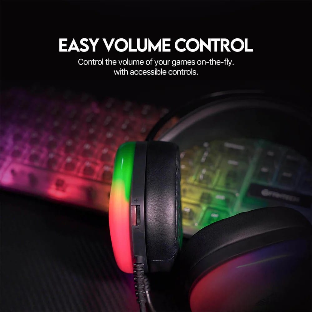 Spark H101 Gaming Headset | 50mm Drivers | Virtual 7.1 Surround · USB | Noise-Cancelling Mic · RGB Caps · 2m Cable | Black