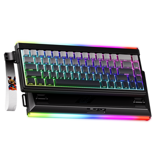 Meetion VibeKey B68 Tri-Mode Gaming Keyboard | 68 Keys · Membrane | USB + 2.4GHz + Bluetooth | RGB Backlight · ABS Double-Shot Keycaps | 4000mAh · 22h Battery | White