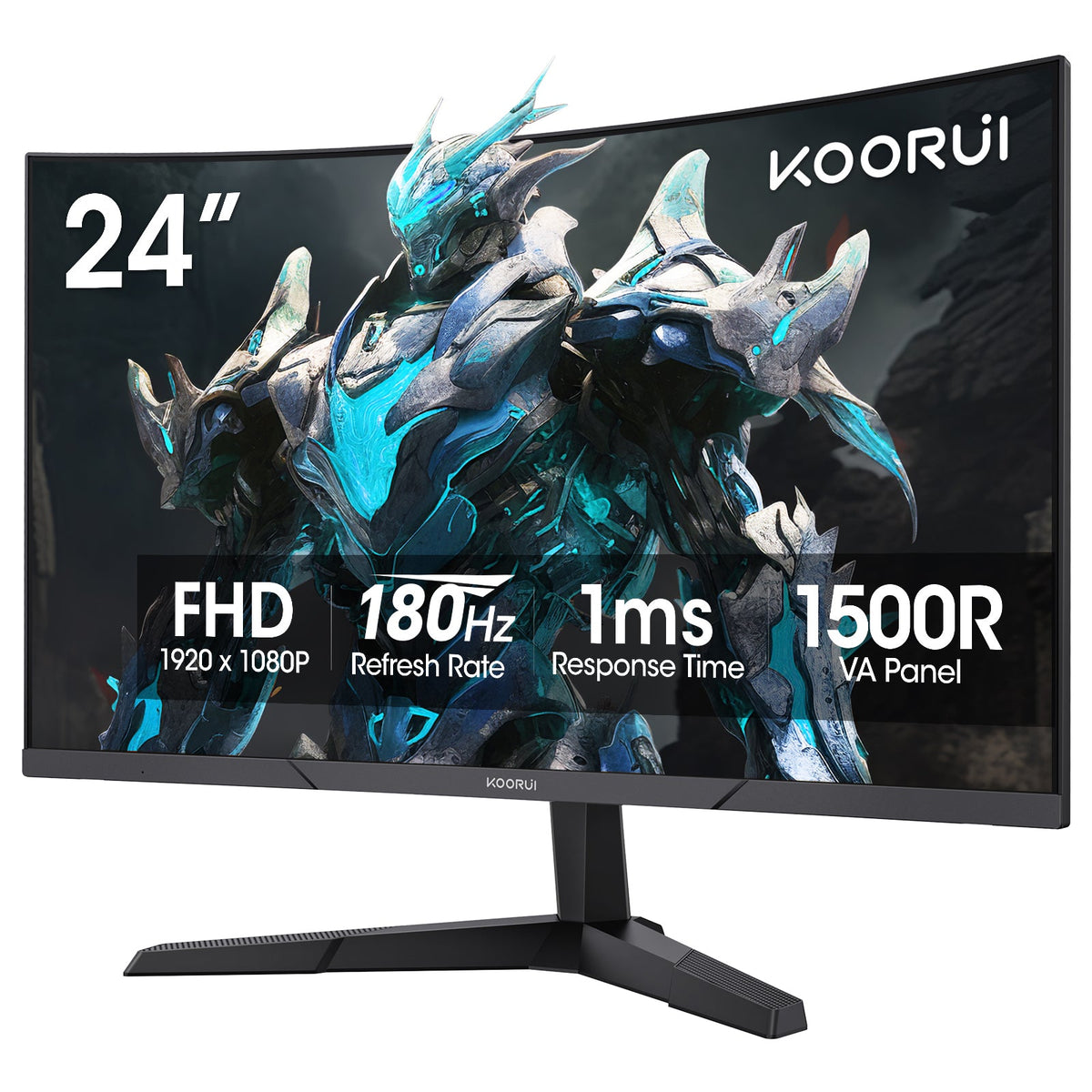 KOORUI 24E6CA 24-Inch Gaming Monitor | Full HD 1920x1080 | 180Hz | VA Panel