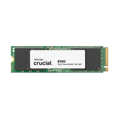 Crucial E100 1TB M.2 2280 PCIe Gen4 NVMe Internal SSD | 5,000 MB/s Read · 4,500 MB/s Write | PCIe Gen4 x4 NVMe · HMB | 80 × 22 × 2.3 mm · 6 g | CT1000E100SSD8