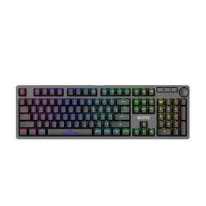 Marvo KG954 Mechanical Gaming Keyboard | 108 Keys · Jixian Blue Switches | Rainbow Backlight · 21 Lighting Modes | Detachable 1.6 m USB Type-C · Volume Knob | Black