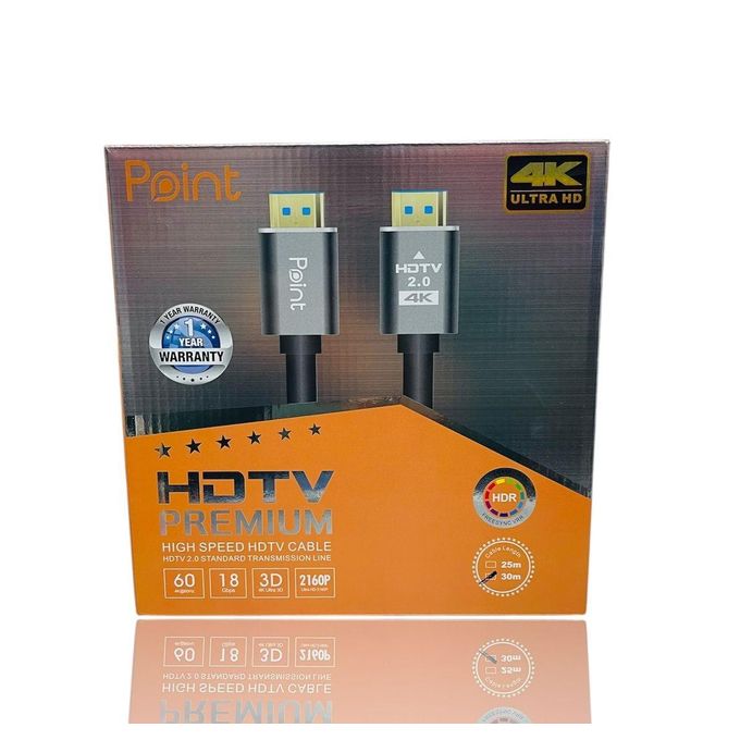 Point HDMI Cable 15 m | High Speed HDMI | 4K Ultra HD Support | PVC Jacket | Black