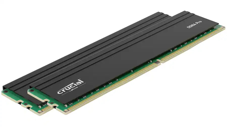 Crucial Pro DDR4 16GB Single Stick Black | 3200MHz CL22 | JEDEC Standard | Low-Profile Aluminum Heat Spreader | 1.2V Energy Efficient | Dual Rank 2Rx8 | 288-Pin UDIMM | Universal Intel + AMD Compatibility | Premium Pro Series