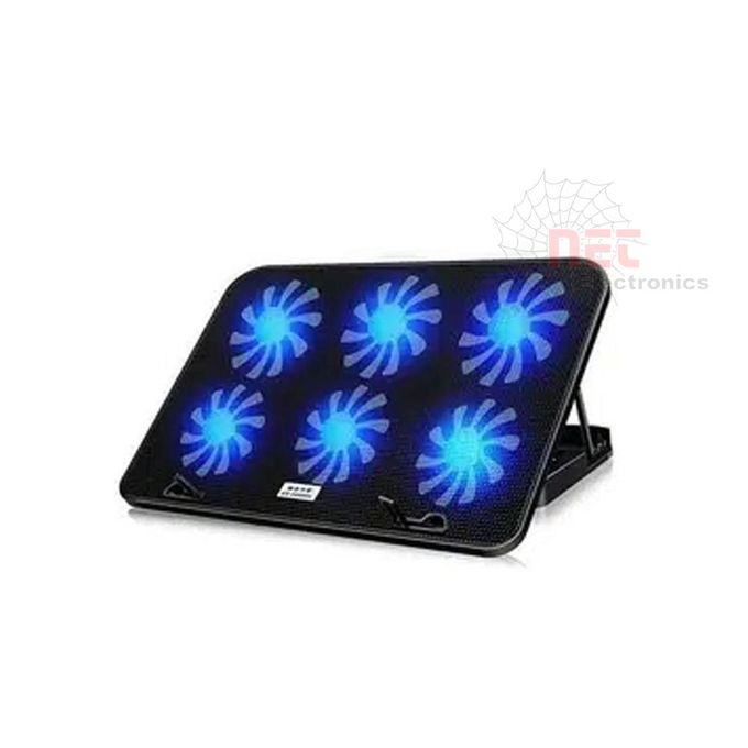 Gigamax Plus GM99 Laptop Cooling Pad | 6 Cooling Fans | USB Powered | Up to 16-inch Laptops | Black