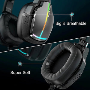 Tatybo XW2 Gaming Headset | 50mm Neodymium Drivers | Virtual 7.1 Surround | ENC Noise-Cancelling Mic | USB Wired