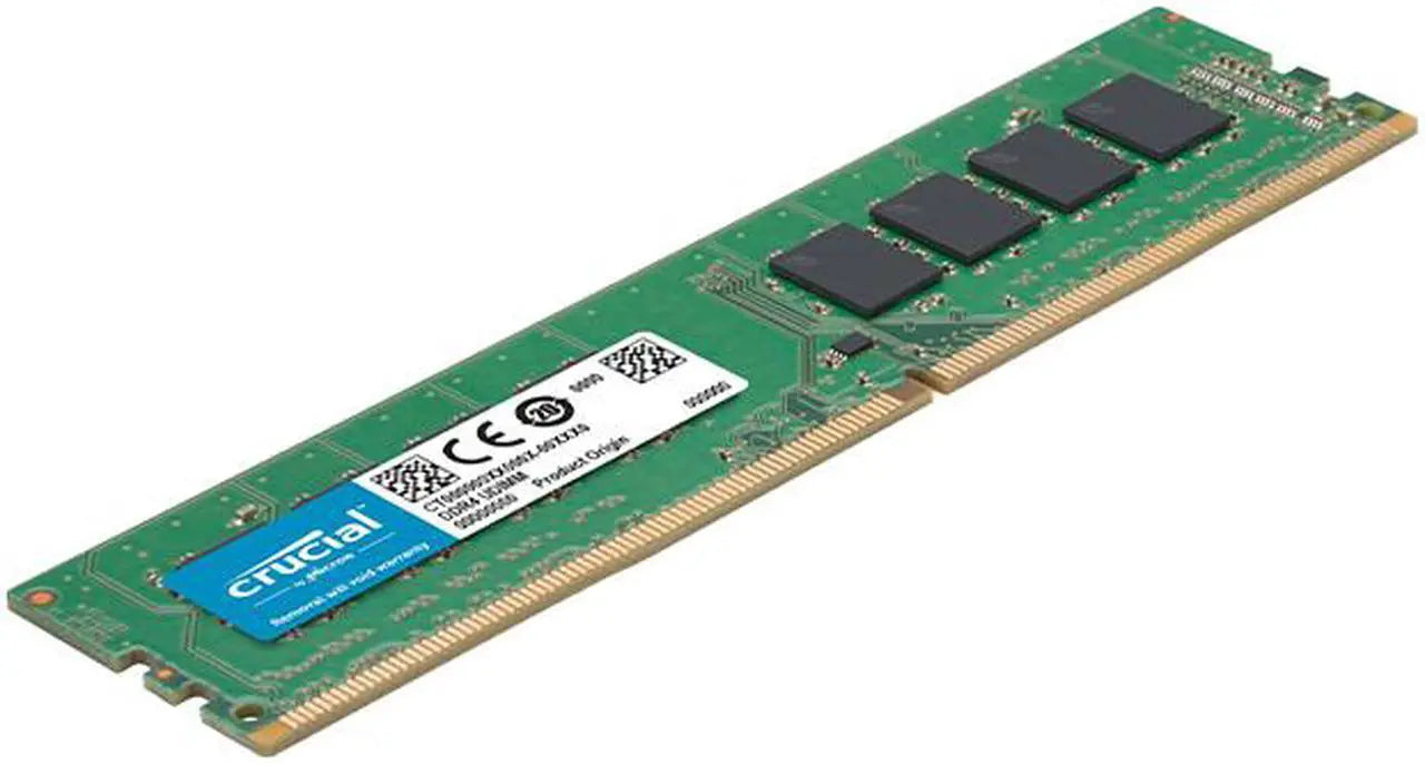 Crucial DDR4 64GB Kit (2x32GB) Green | 3200MHz CL22 | JEDEC Standard | 1.2V Low Voltage | Dual Rank 2Rx8 | 288-Pin UDIMM | Universal Compatibility | Auto-Downclock to 2933/2666MHz | Massive Capacity Workstation Memory