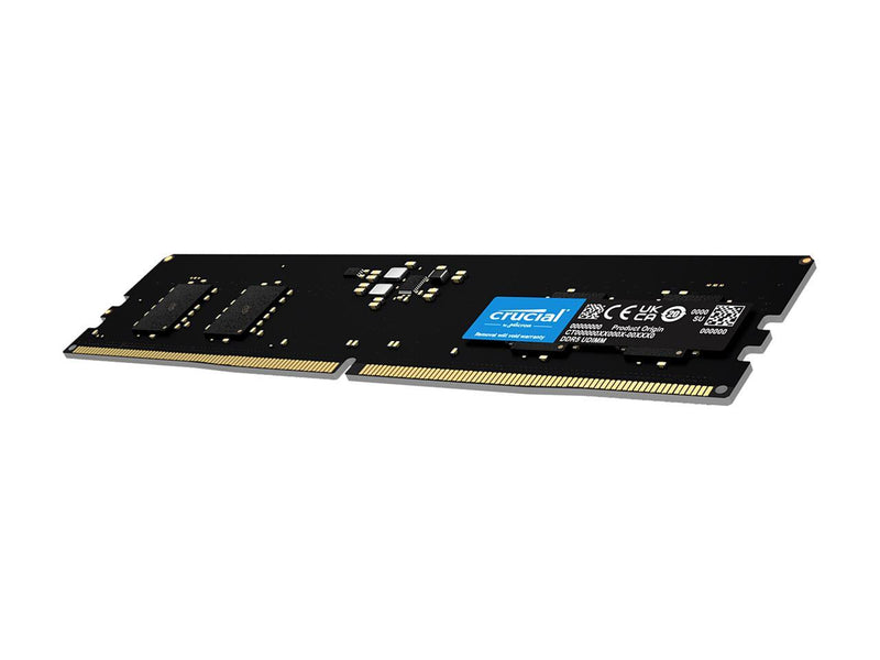 Crucial CT8G56C46U5 8GB DDR5-5600 Desktop Memory | DDR5 · 8GB (1 x 8GB) | 5600MT/s · PC5-44800 | CL46 · 46-45-45 · 1.1V | 288-Pin UDIMM · Unbuffered Non-ECC | Black
