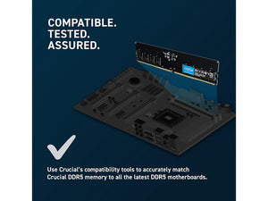 Crucial CT8G56C46U5 8GB DDR5-5600 Desktop Memory | DDR5 · 8GB (1 x 8GB) | 5600MT/s · PC5-44800 | CL46 · 46-45-45 · 1.1V | 288-Pin UDIMM · Unbuffered Non-ECC | Black