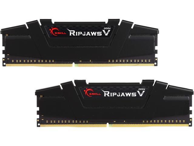 G.Skill Ripjaws V 32GB (2×16GB) DDR4-3600 CL18 | F4-3600C18D-32GVK | Dual-Channel Desktop Memory Kit | CL18-22-22-42 @ 1.35V | Intel XMP 2.0 One-Click Overclock | Aluminium Heat Spreader | 42mm Module Height | Unbuffered Non-ECC 288-Pin DIMM