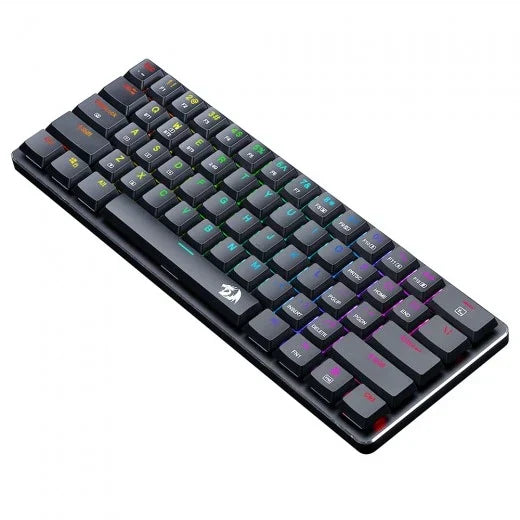 Redragon K615P-KBS Elise Pro 60% Low-Profile Wireless Mechanical Keyboard | 61 Keys | Hot-Swappable Blue Switches | RGB · 20 Effects | Bluetooth 3.0/5.0 · 2.4GHz · USB-C | Full N-Key Rollover | Double-Shot Keycaps | Aluminium Alloy
