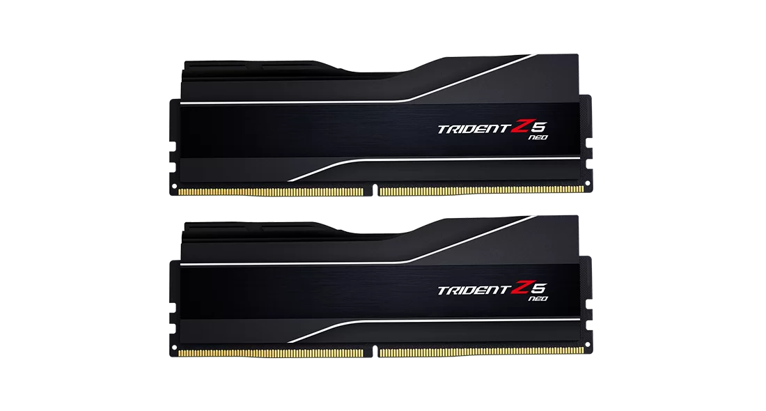 G.Skill Trident Z5 Neo DDR5 32GB Kit (2x16GB) Black | 6000MHz CL30-38-38-96 | AMD EXPO + Intel XMP 3.0 | 1.35V | Brushed Aluminum Heat Spreader | Hand-Screened DRAM ICs | Non-RGB Premium Build |Complete 2x16GB Kit