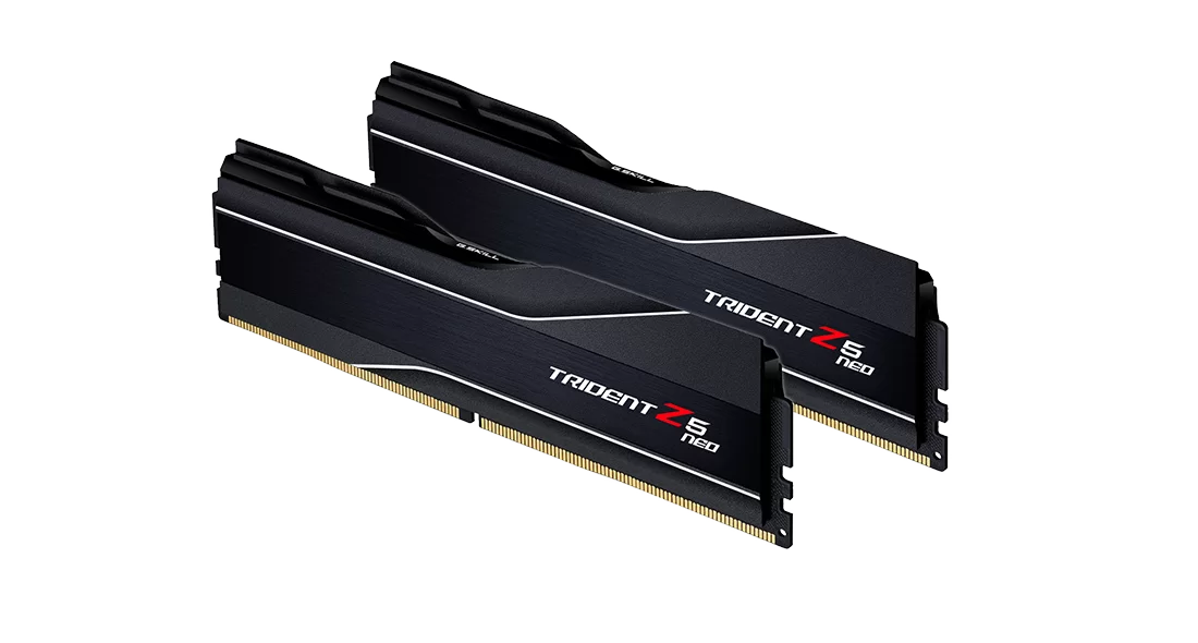 G.Skill Trident Z5 Neo DDR5 32GB Kit (2x16GB) Black | 6000MHz CL30-38-38-96 | AMD EXPO + Intel XMP 3.0 | 1.35V | Brushed Aluminum Heat Spreader | Hand-Screened DRAM ICs | Non-RGB Premium Build |Complete 2x16GB Kit