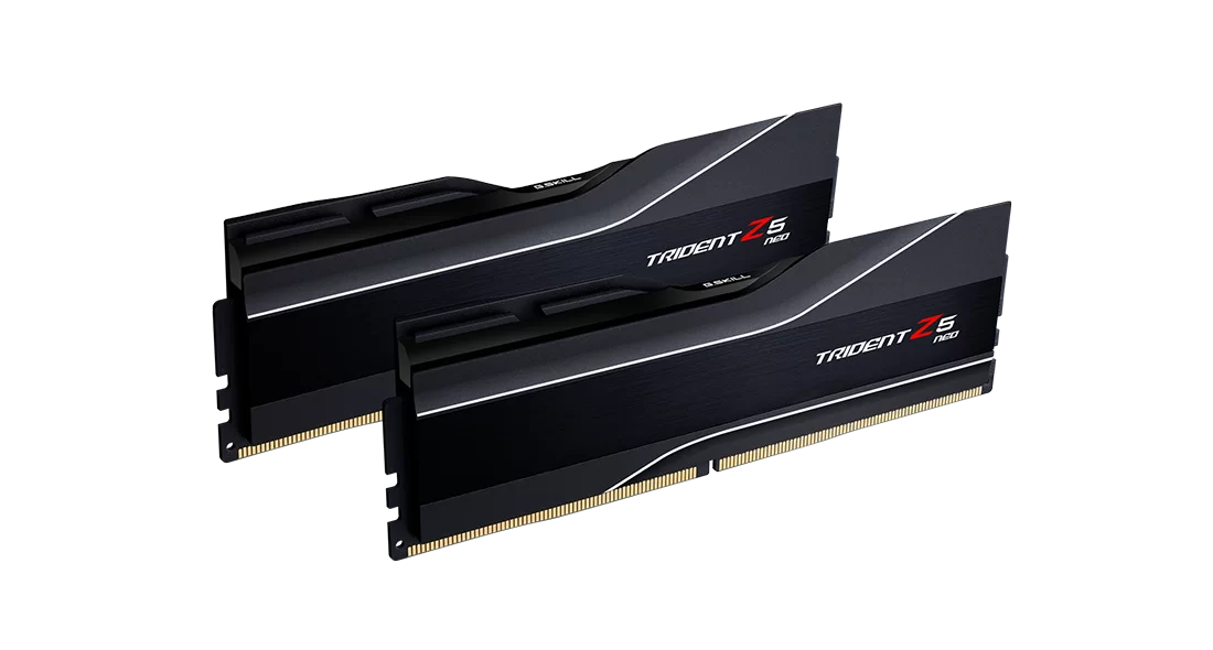 G.Skill Trident Z5 Neo DDR5 32GB Kit (2x16GB) Black | 6000MHz CL30-38-38-96 | AMD EXPO + Intel XMP 3.0 | 1.35V | Brushed Aluminum Heat Spreader | Hand-Screened DRAM ICs | Non-RGB Premium Build |Complete 2x16GB Kit