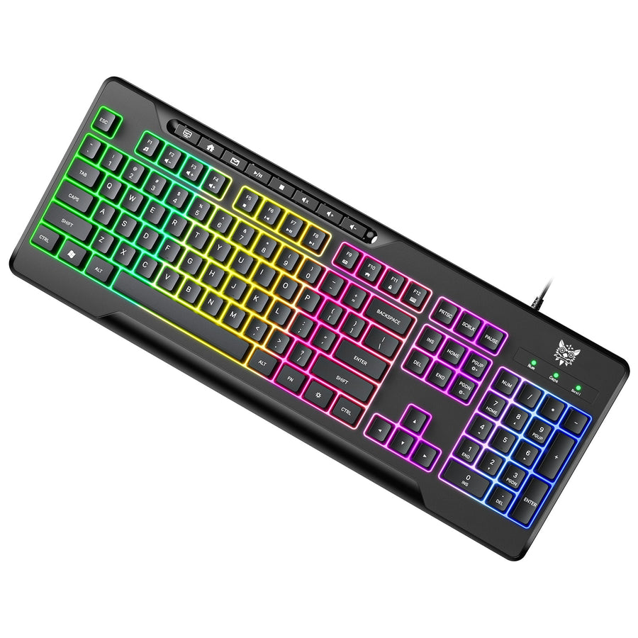 ONIKUMA G32 Wired Gaming Keyboard | 104 Keys · Full-Size | Membrane | Multi-Colour RGB Backlight | Matte ABS Keycaps · B