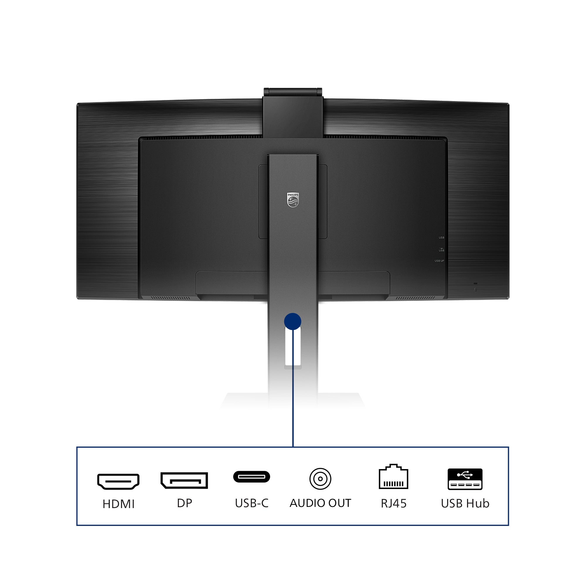 Philips 346P1CRH 34-Inch Ultrawide Curved Gaming Monitor | UWQHD 3440x1440 | 100Hz | IPS Panel | DisplayHDR 400 | HDMI + DisplayPort + USB-C | Height Adjustable