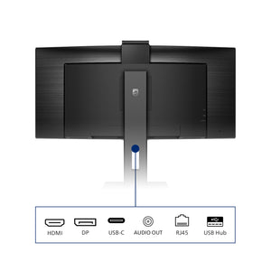 Philips 346P1CRH 34-Inch Ultrawide Curved Gaming Monitor | UWQHD 3440x1440 | 100Hz | IPS Panel | DisplayHDR 400 | HDMI + DisplayPort + USB-C | Height Adjustable
