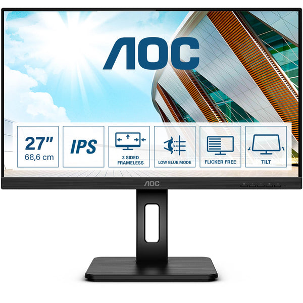 AOC 27P2Q | 27" FHD IPS Professional Business Monitor | 75Hz | 4-Port USB Hub | Full Ergonomic Stand