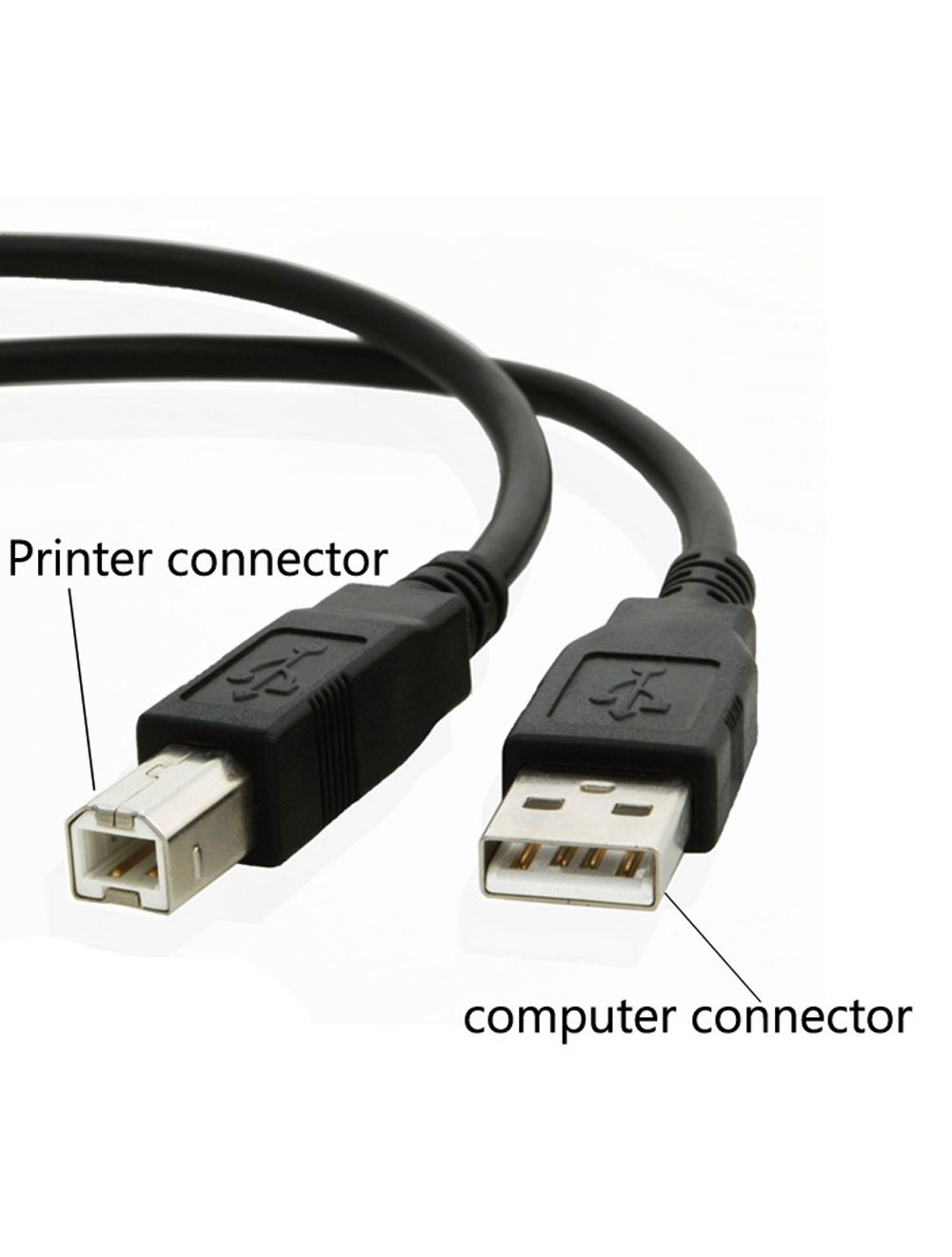 2B DC017 USB Printer Cable | USB Type-A to USB Type-B · Male to Male | 3 m | Black