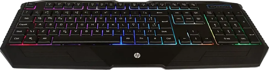 HP K110 Wired Gaming Keyboard | 104 Keys · Full-Size Membrane | 4-Colour LED Backlight · 26-Key Anti-Ghosting | 10 Milli