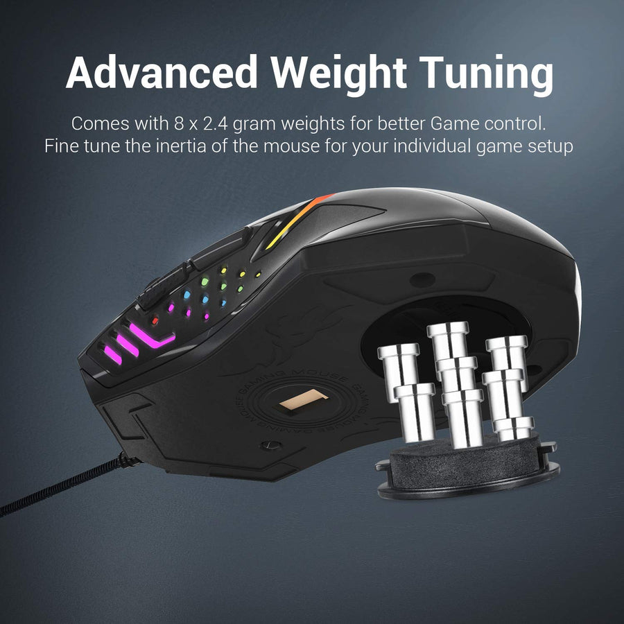 Redragon M601-RGB Centrophorus RGB Backlit Wired Gaming Mouse | Up to 7200 DPI · Pixart 3317 | 1000 Hz · 4000 FPS | 7 Bu