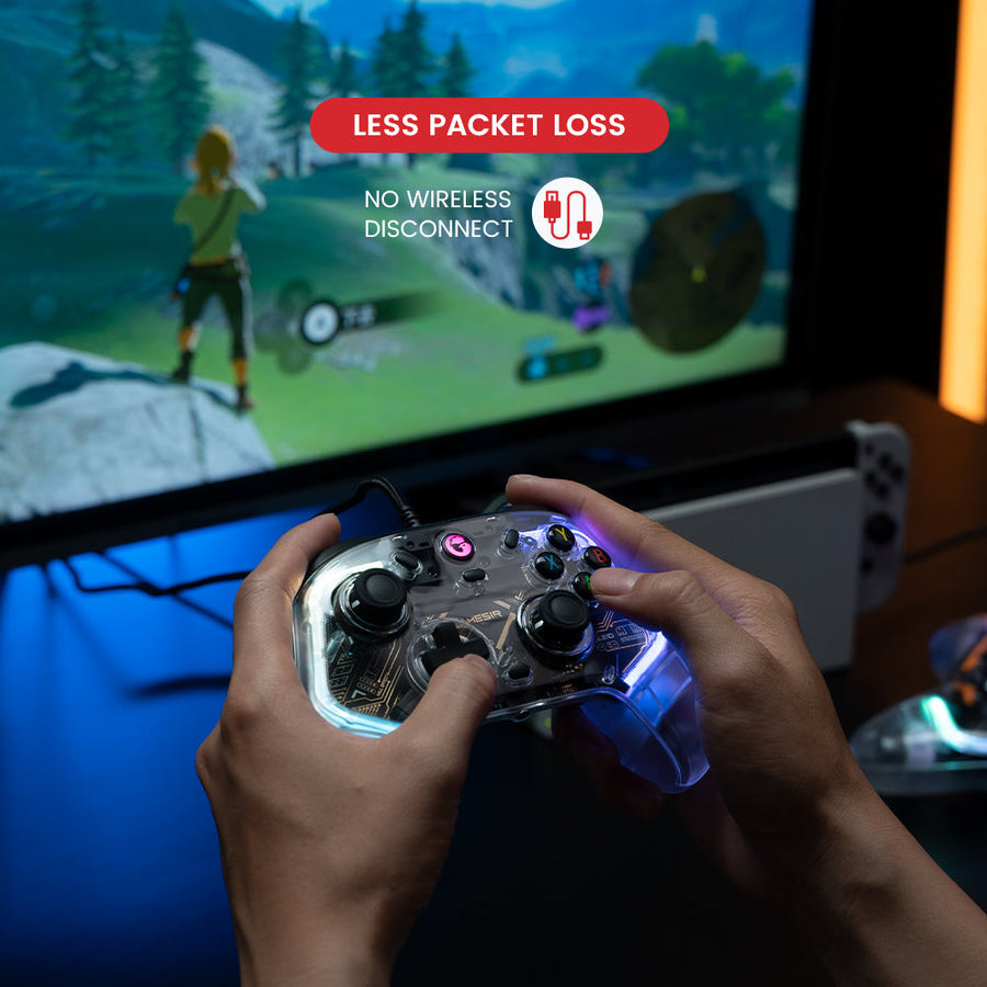 GameSir T4 Kaleid Wired Gaming Controller | Hall Effect Sticks · Triggers | 6-Axis Gyro · RGB | 2 m Detachable USB-C · 3