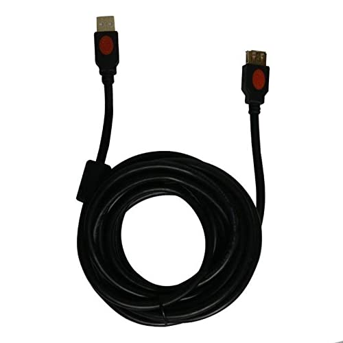 2B DC005 USB 2.0 Extension Cable | USB-A Male to USB-A Female | 5 m | 480 Mbps | Gold-Plated Connectors | Round Cable | Black