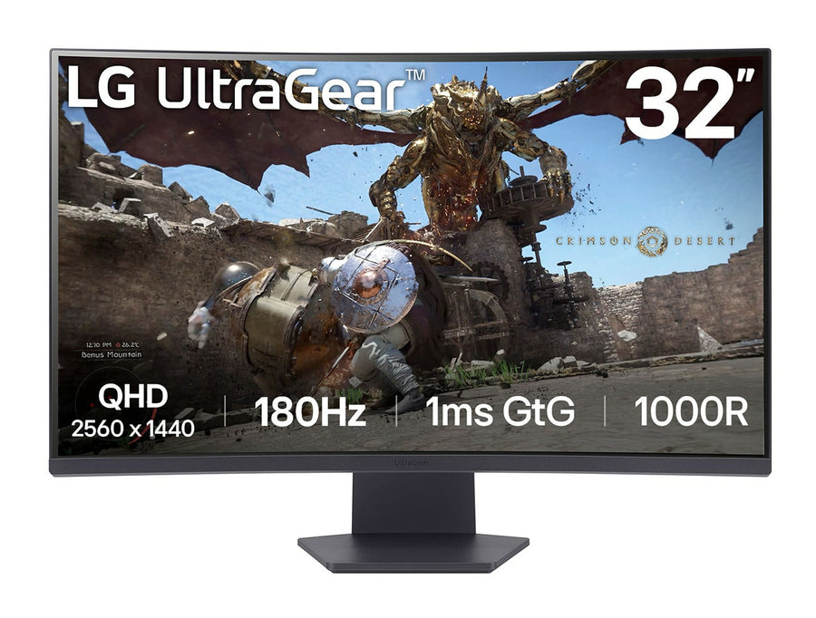 LG Ultragear™ 32GS60QC-B.AEU Gaming-PC-Monito 32-Inch Gaming Monitor | QHD 2560x1440 | 180Hz | 1ms | VA Panel | HDR