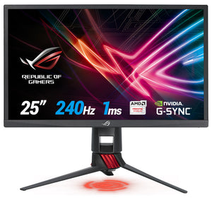 ASUS ROG XG258Q 24.5-Inch Gaming Monitor | Full HD 1920x1080 | 240Hz | 1ms | TN Panel | G-Sync Compatible | HDMI | ملاحظة: بدون قاعدة
