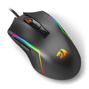 Redragon M613-RGB Trident Lite Gaming Mouse | 8000 DPI · 5 Levels | 7 Programmable Buttons | RGB Backlight · 8 Patterns | 109 g · 123.8 × 64.5 × 40.5 mm | Wired | Black